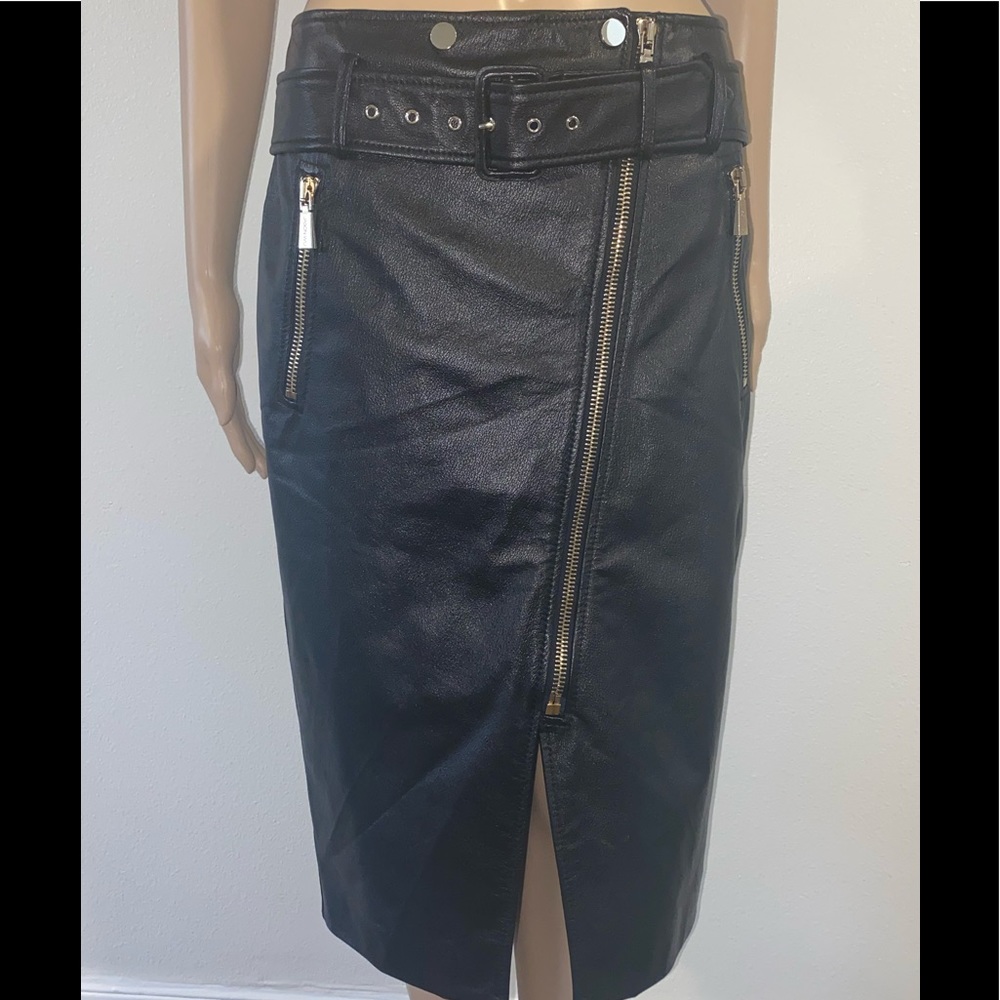 Jason Wu Black Lamb Leather Skirt -4- NWT